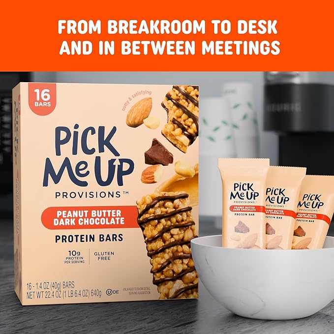 Pick Me Up Provisions™ Gluten Free Peanut Butter Dark Chocolate Protein Bar 1.4 oz. 16 Bars/Box