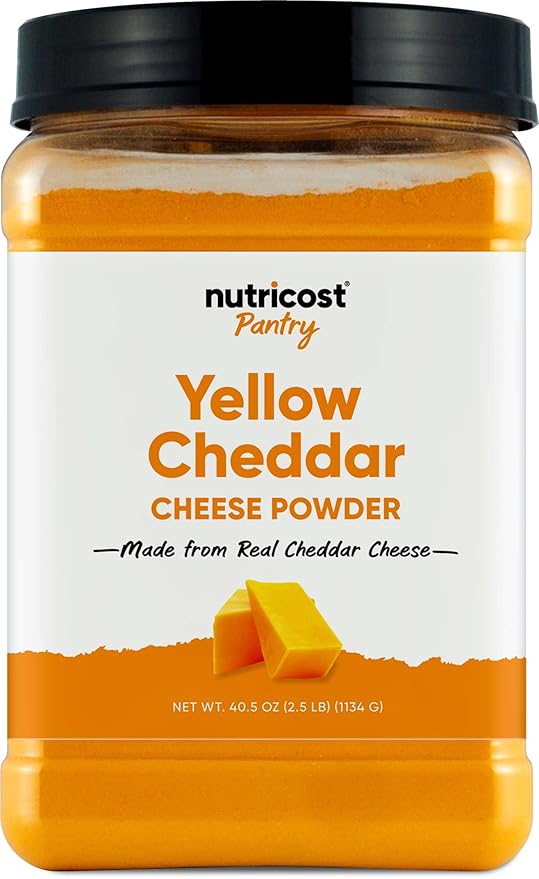 Nutricost Pantry Yellow Cheddar Cheese Powder (2.5 Pounds Per Bottle) - Powdered Cheese :: Great for Cooking Baking Popcorn and More!