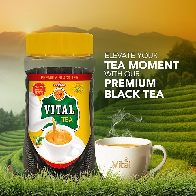 Vital Classic Loose Leaf Tea - Black Tea Beverages Black Chai Tea Naturally Anti Oxidized Black Loose Tea Leaf Blend- 900gm- Easy To Use Jar