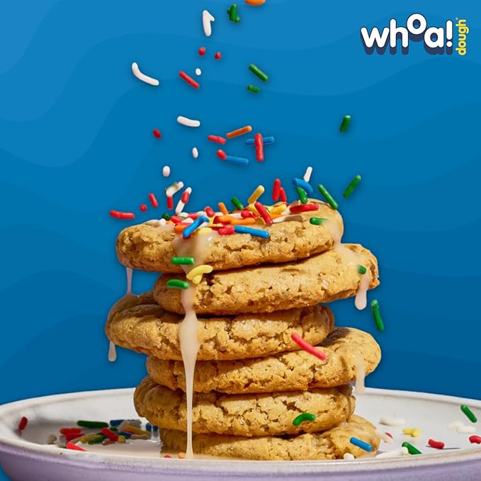 Whoa Dough Ready to Bake Cookie Dough Sugar Cookie – Certified Non-GMO Kosher Gluten Free – Plant-Based Snack Dough Made with Real Ingredients – 6 Pack