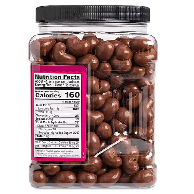 Wellsley Farms Milk Chocolate Covered Cashews 2.75 lbs - Whole Roasted Cashews in Creamy Milk Chocolate Gluten-Free Kosher Sweet Snack