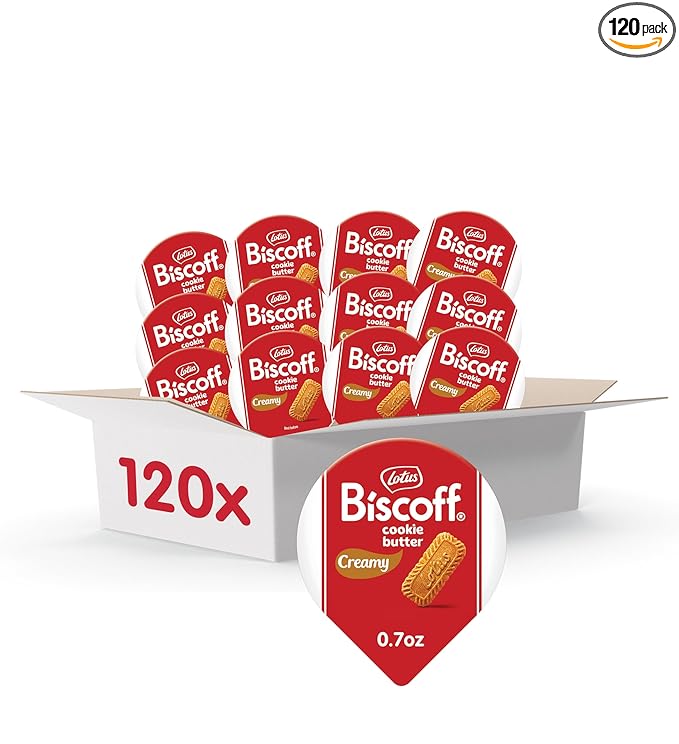 Lotus Biscoff Cookie Butter Spread Cups Creamy non GMO + Vegan 0.7 oz Pack of 120