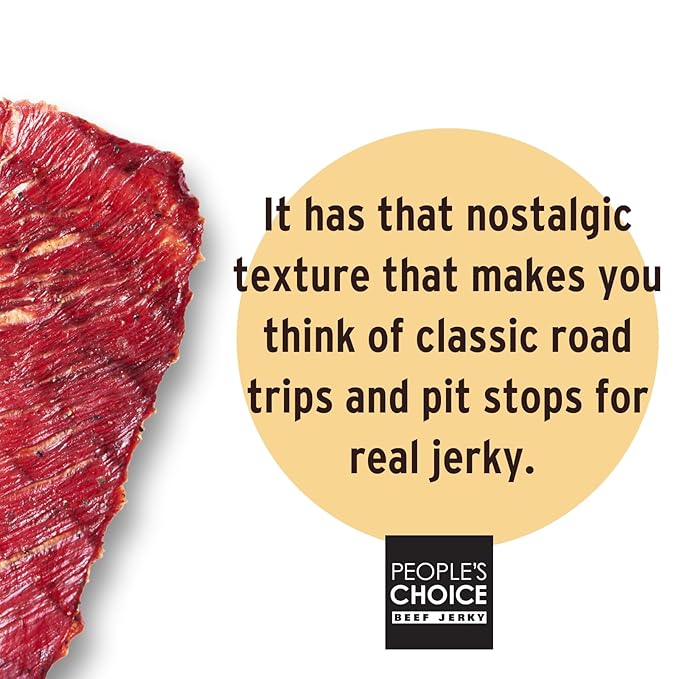 People’s Choice Beef Jerky – Original Big Slab – Whole Muscle Thin-Sliced Slab Jerky Texture – 9g Protein per Serving – Made in USA – 15 Count 19.2 oz Bag