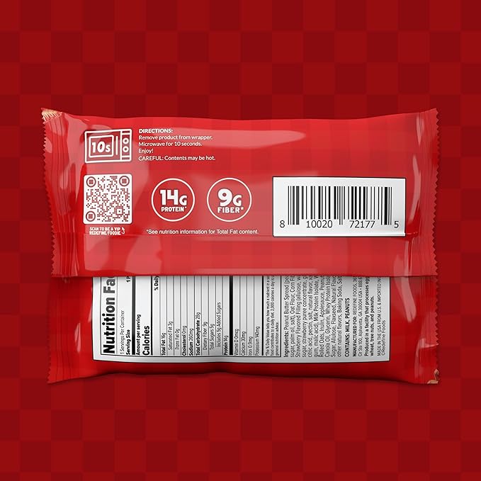 Redefine Foods Oatmeal Protein Pie Peanut Butter &amp Jelly - 8 Count - 14g of Protein Per Serving - Non-GMO