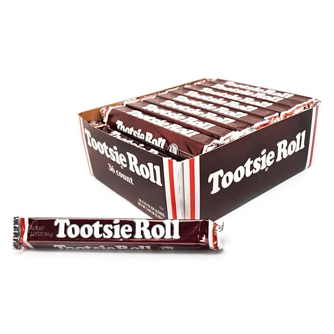 Tootsie Roll Bars Original Classic Size Peanut Free Gluten Free - 2.25 Ounce Rolls (Pack of 36)