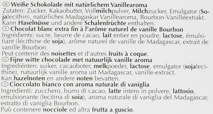 Lindt Excellence White a Touch of Vanilla Chocolate Bar 100 g (Pack of 4)
