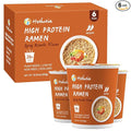 Hethstia High Protein (26g) Ramen Cup Noodles Spicy Kimchi Flavor 6 Count Plant Based Vegan Noodle Soup Non Fried Low Sugar Low Fat Ready to Eat Healthy Asian Meal &amp Holiday Gift