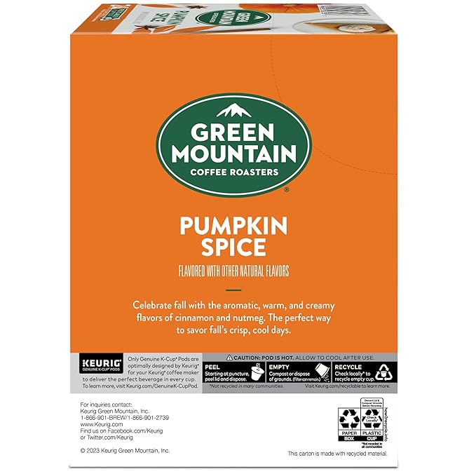 Green Mountain Coffee Roasters Pumpkin Spice Coffee Keurig Single-Serve K-Cup Pods Light Roast 96 Count