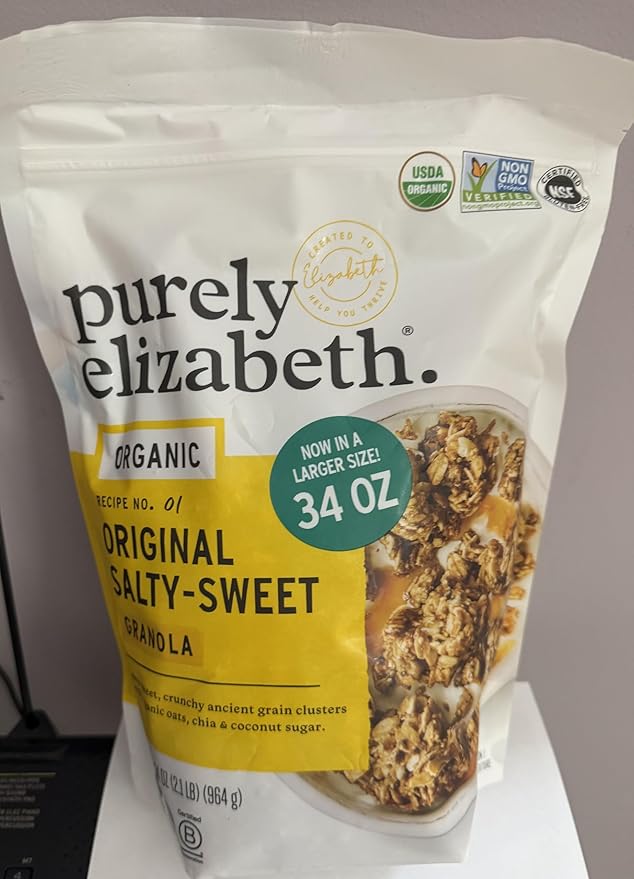 HGU Purely Elizabeth Organic Original Salty-Sweet Ancient Grain Granola Gluten-Free Non-GMO 34oz Bag