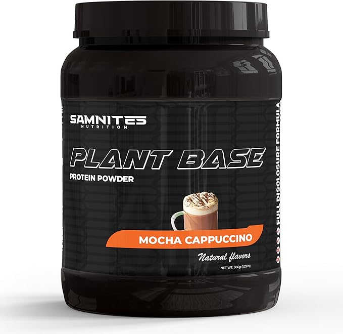 Samnites Plant Base Protein Powder Mocha Cappuccino Flavor Natural Whey with AstraGin 20g Protein 1.29lb Gluten Free Soy Free