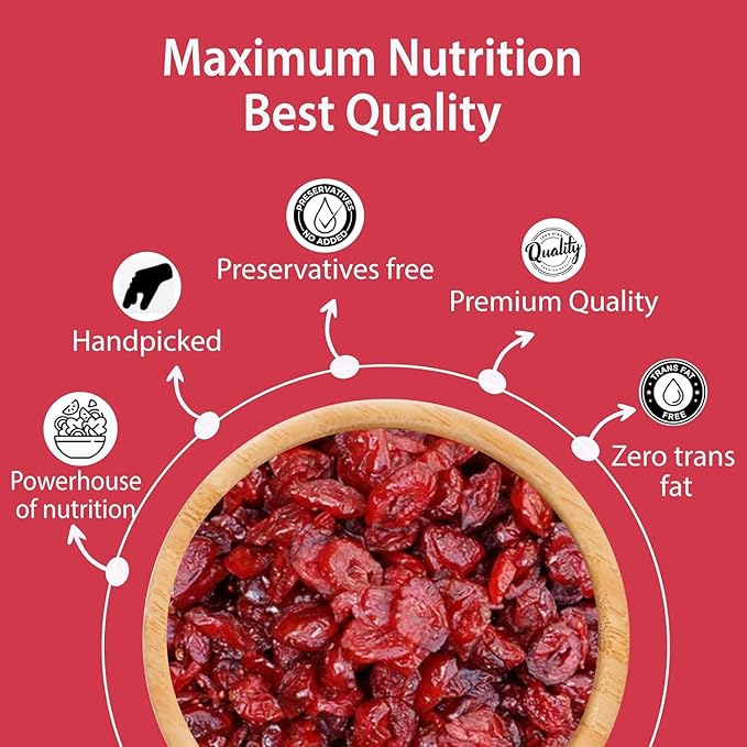 Generic Cranberry Whole Fresh FormReady to Eat Snack | 100% Clean with No Added Preservatives | No Added Refined Sugar -250 gm