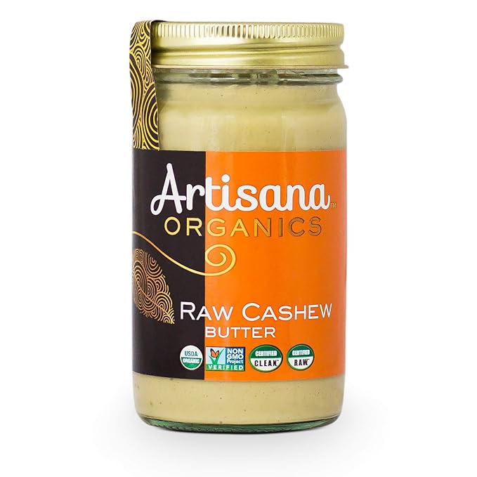 Artisana Organics Raw Cashew Butter 14 oz (6 Pack). Just One Ingredient No Sugar Added Vegan and Paleo Friendly Non GMO.