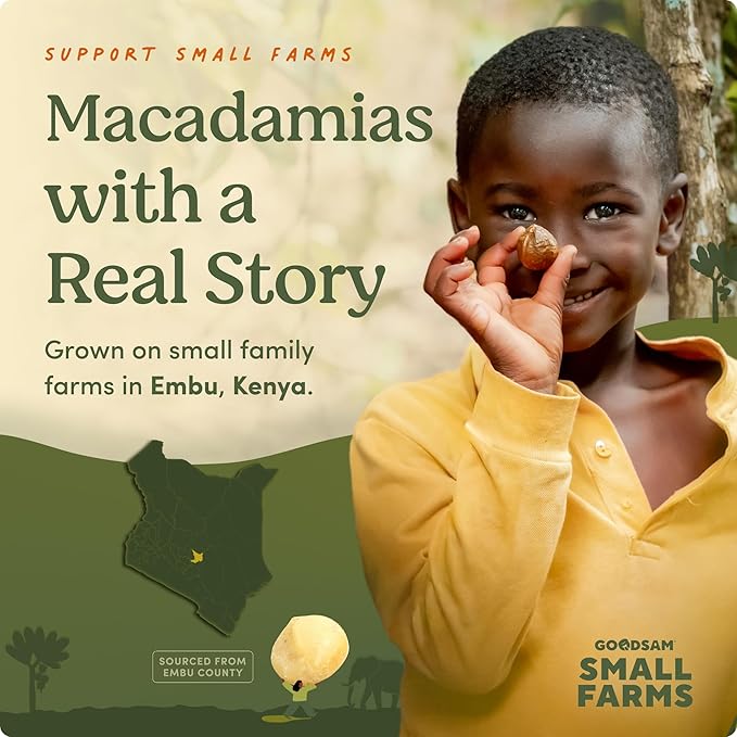 GoodSAM Small Farms Organic Roasted &amp Salted Macadamia Nuts 24oz (1.5lb) | Toasty &amp Buttery | Just Nuts &amp Sea Salt | 23g Healthy Fats 1g Net Carb | Regenerative Family Farms | Non-GMO Ke