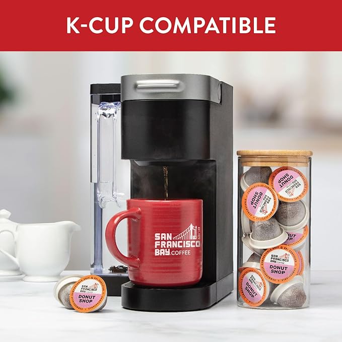 San Francisco Bay Compostable Coffee Pods - Donut Shop (80 Ct) K Cup Compatible including Keurig 2.0 Light Roast