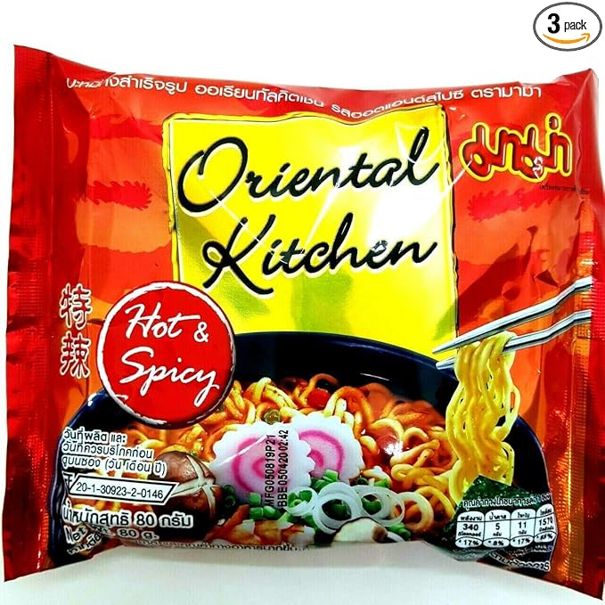Oriental Kitchen Hot &amp Spicy Flavour Quick Cook Thai-MAMA Big Pack Instant Noodles Soup (Pack of 3)