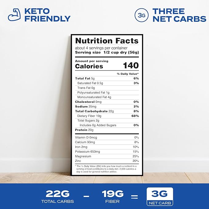 Aviate Keto Pasta Elbows - Low Carb (3g Net) Lupini Noodles High Protein (20g) Gluten-Free Made with Lupin Flour Plant Based Vegan Keto-Friendly Low Carb - Macaroni Elbows (8oz) (Pack of 3)