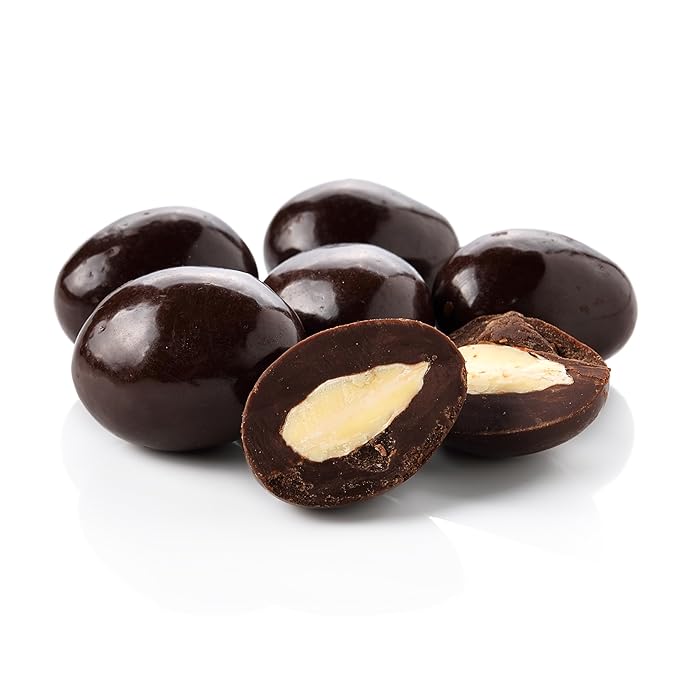 Yupik Sugar Free Dark Chocolate Almonds 2.2 lb (35.2 oz) Kosher Dark Chocolate Covered Roasted Almonds Nuts Dipped in Chocolate Source of Fiber Crunchy &amp Smooth Sugar-Free Snacks