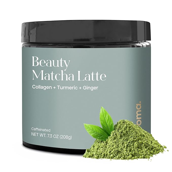 Kroma’s Beauty Matcha Latte Powder 7.18 Oz 204g 24 Servings – Collagen Ceremonial Grade Matcha Green Tea with Protein for Glowing Skin &amp Hair Support w/ Bovine Collagen Ginger &amp Turmeric -