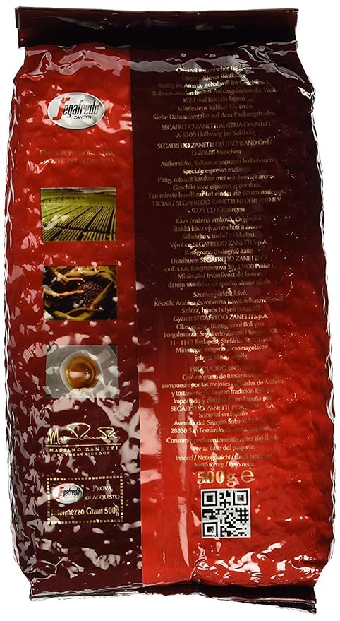 Segafredo Zanetti Intermezzo Whole Bean Coffee 17.6oz/500g Bag (Pack of 6)