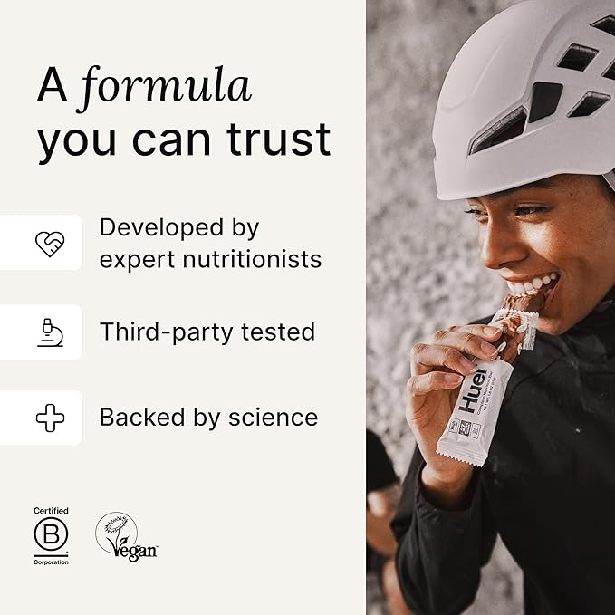 Huel Complete Nutrition Vegan Protein Bars | Cookie Dough | 13g Protein | 27 Vitamins &amp Minerals 2g Sugar Non-GMO 100% Plant Based Snack | 12 Pack