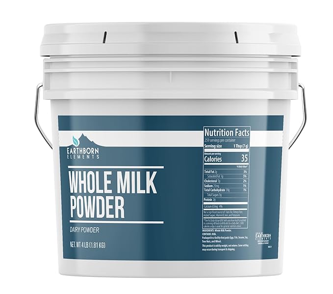 Earthborn Elements Whole Milk Powder 1 Gallon Light Sweet Taste Bulk Size (64 Ounce)