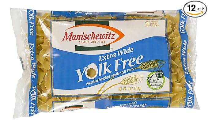 Manischewitz MANI Yolk Free X Wide Egg Noodles 12 Oz (Pack Of 12)