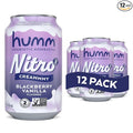 Humm Nitro Kombucha Blackberry Vanilla Creamy Smooth Probiotic Drink with L-Theanine Non-GMO Vegan Gluten Free 12 fl oz (Pack of 12)