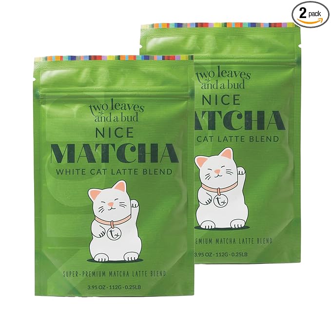 Two Leaves and a Bud Nice Matcha Latte Blend Japanese Matcha Green Tea Powder 2 Resealable Bags 224g