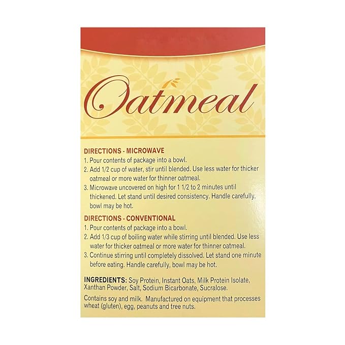 HealthyWise - High Protein Oatmeal 15g Protein Low Calorie High Fiber Low Sugar Low Fat Ideal Protein Compatible 7 Servings Per Box (Plain)