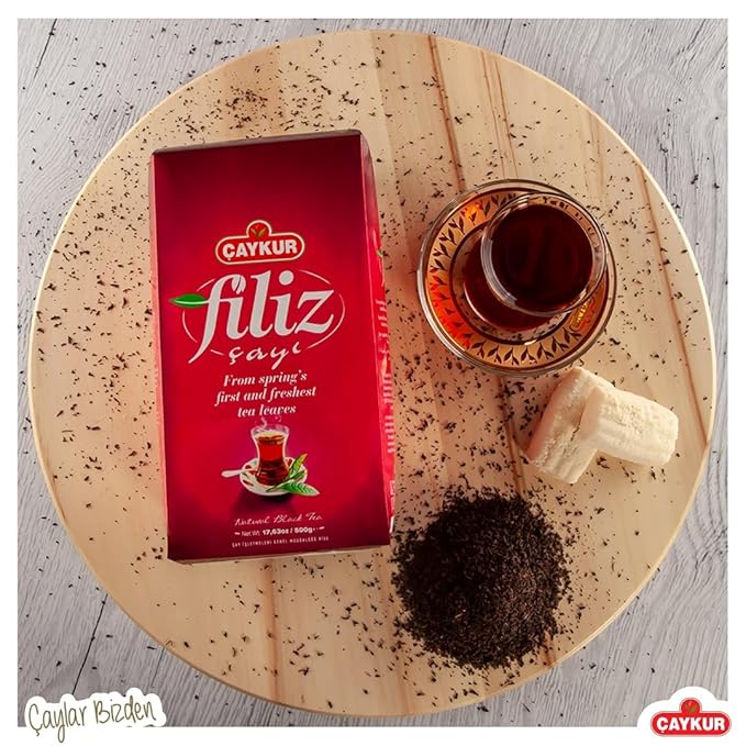 ÇAYKUR Black Tea Duo Filiz &amp Caycicegi Youngest Tea buds &amp Smooth Loose Leaf Blend Perfect for Daily Enjoyment for Breakfast 500g / 17.6 Oz each