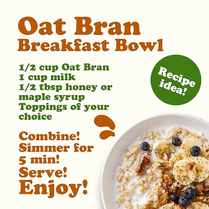 Food to Live Gluten Free Organic Oat Bran 3 Pounds – A Nutritional Powerhouse High Fiber Hot Cereal Milled from High Protein Oats. Non-GMO Kosher.
