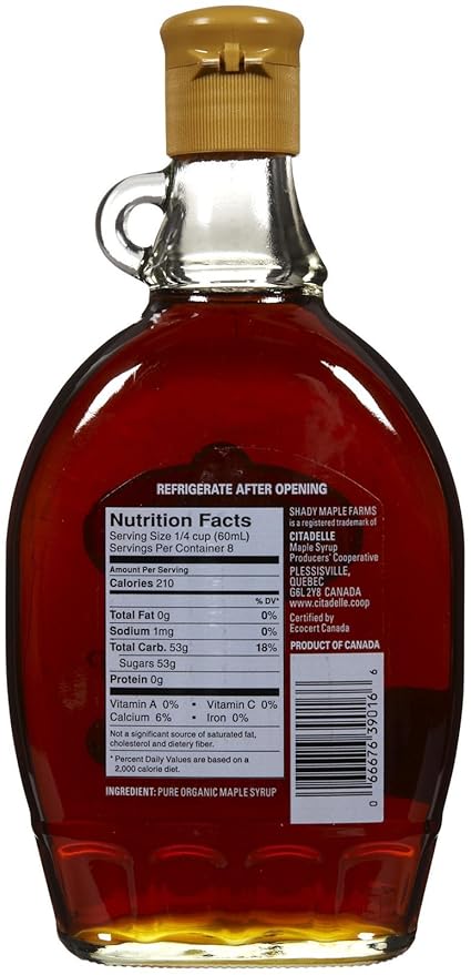 Shady Maple Farms Organic Grade A Dark Glass Maple Syrup 16.9 oz
