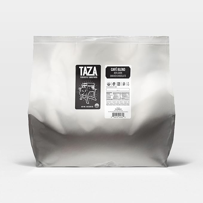 Taza Chocolate Organic Bulk Cafe Blend Shaved Chocolate 40% 3 kg bag (1 count) Vegan