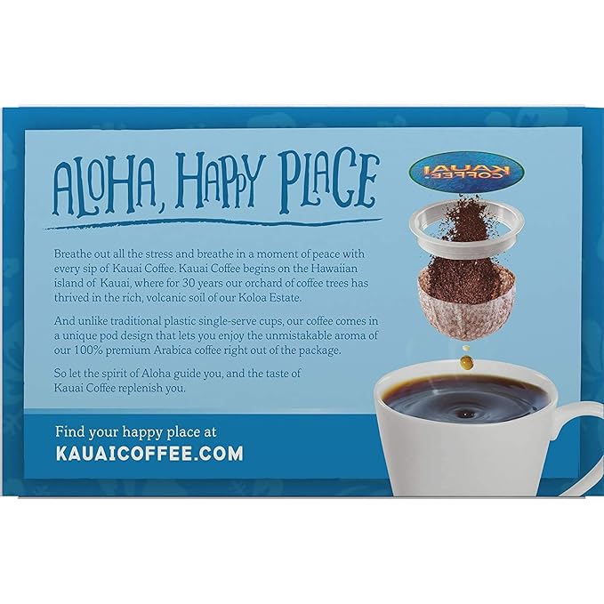 Kauai Coffee Single-Serve Pods Island Sunrise Mild Roast - Arabica Coffee from Hawaii’s Largest Coffee Grower Compatible with Keurig K-Cup Brewers - 12 Count (Pack of 6)