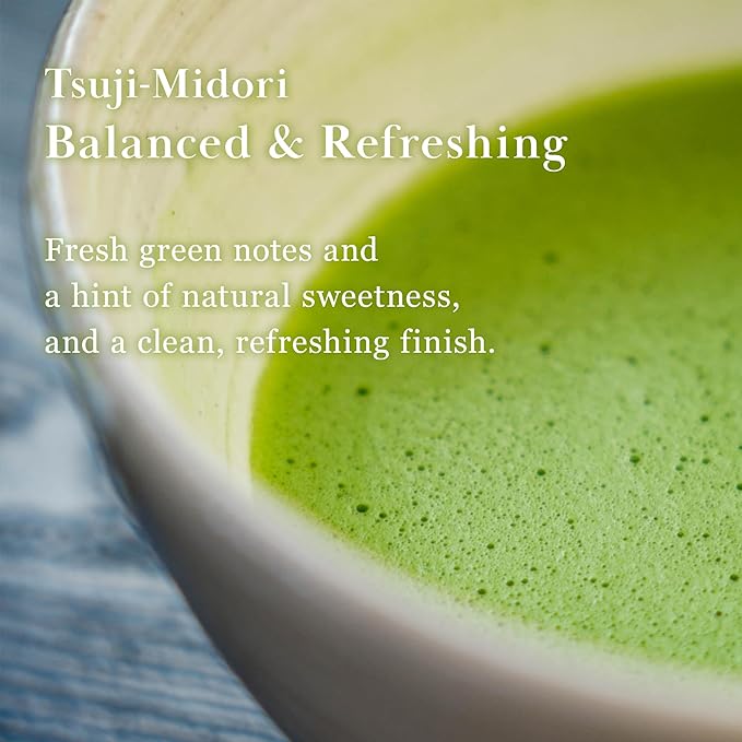 TSUJIRI Matcha - Tsuji Midori (30g / 1.06oz) - Ceremonial Grade Matcha Powder - Authentic Japanese First Harvest Matcha Green Tea - Uji Kyoto Japan 1860