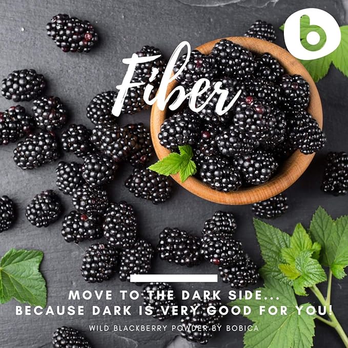 Organic Blackberry Powder from Freeze Dried Blackberries Organic Blackberries – Rich in Anthocyanin &amp Polyphenols for Smoothies Baking Flavoring and Food Coloring – 6oz