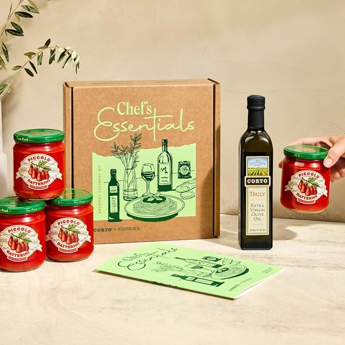 Corto x Stanislaus Chef’s Essentials Kit – TRULY Extra Virgin Olive Oil - Ultra-Fresh Fall Harvest &amp Piccolo Datterini Baby Plum Tomatoes – Handpicked - Loved by Pro Chefs now for Home Chefs