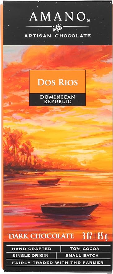 AMANO ARTISAN CHOCOLATE Dos Rios Dark Chocolate Bar 70% 3 OZ