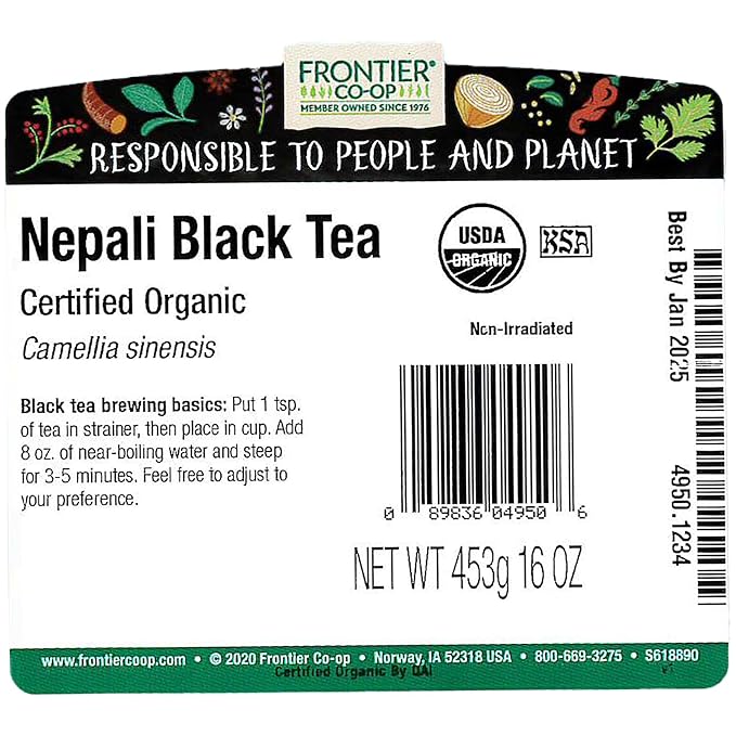 Frontier Bulk Nepali Black Tea Organic 1 Pound