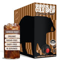 Wandering Bear Espresso Roast Organic Cold Brew Coffee On Tap Iced Coffee Drink - Extra Strong Smooth No Sugar Added Shelf-Stable Ready to Drink 100% Organic &amp Vegan - 16 Servings of 6fl.oz