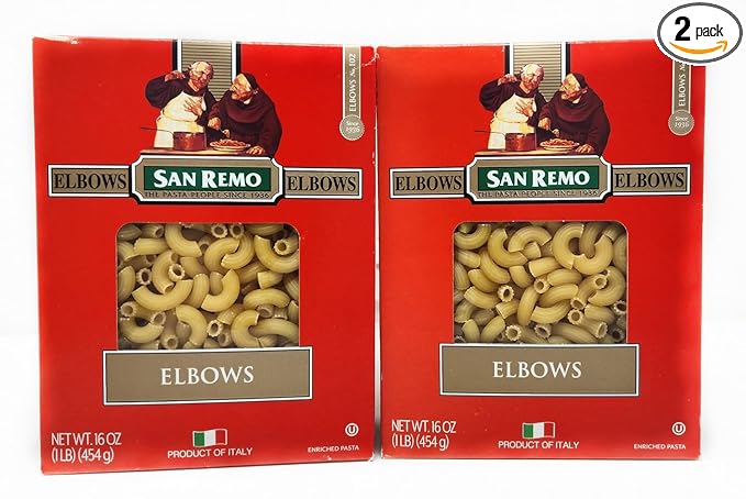 2 Boxes of Pasta Imported From Italy San Remo The Pasta People Since 1946 (16oz Elbows)