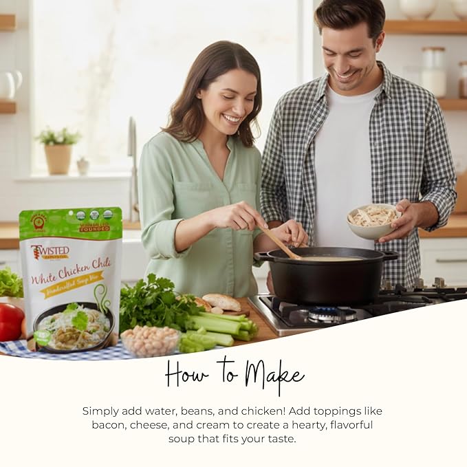 Twisted Pepper Co. White Chicken Chili Dry Soup Mix – Handcrafted Homestyle Soup – Hearty Creamy &amp Flavorful Comfort Meal Ready in 30 Minutes Serves 10 Add Green Chilies White Beans &amp Chi