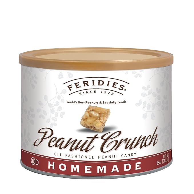 FERIDIES Gourmet Peanut Squares Peanut Crunch 18oz CAN