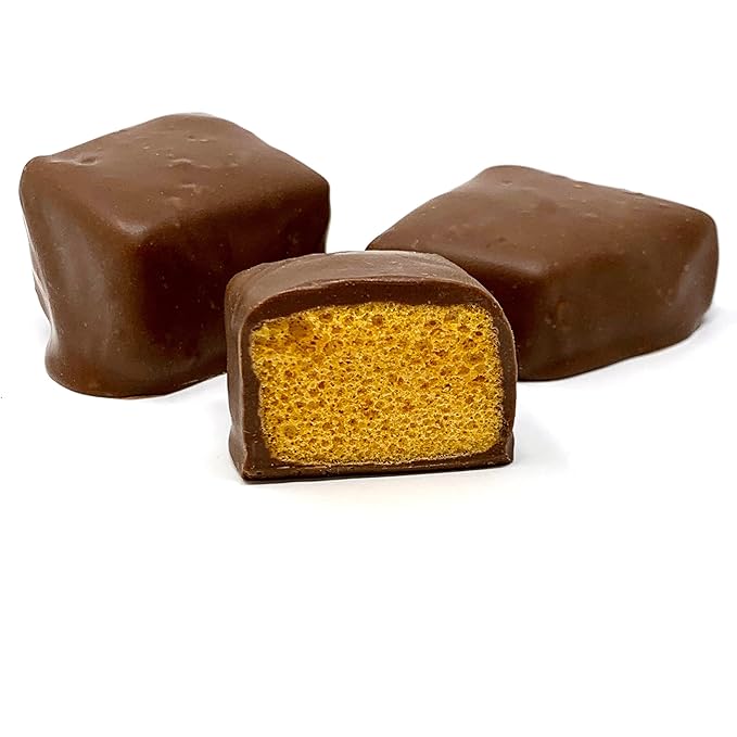 Milk Chocolate Covered Sponge Candy - Gourmet Milk Chocolate Sponge Candy - Chocolate Covered Sea Foam/HoneyComb Candy 1 Pound (16 Ounce) By CandyKorner