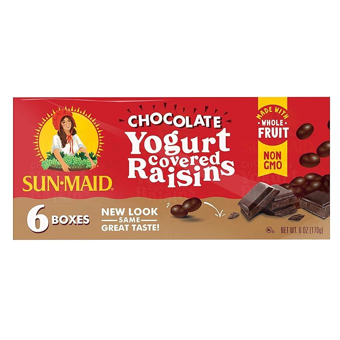 Sun-Maid • Yogurt Raisins Variety Pack (Pack Of 30) Vanilla (Pack Of 18) Chocolate (Pack Of 12) Dried Fruit Non-GMO Healthy Lunch Box Snack