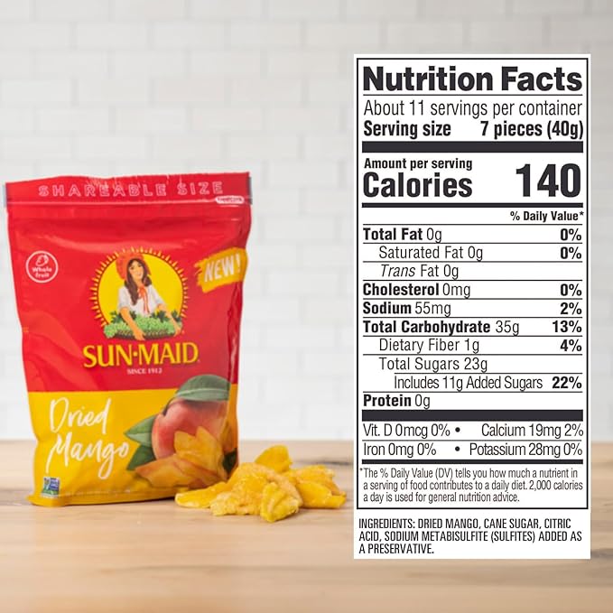 Sun-Maid Dried Mixed Berries 15oz &amp Dried Mangos 15oz Resealable Bags - Dried Fruit Snack for Lunches Snacks and Natural Sweeteners