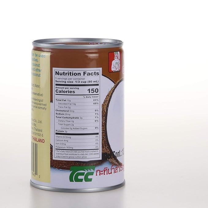Chaokoh Coconut Milk Unsweetened 6 Pack - Premium Canned Coconut Milk from Thailand Lactose Free Non Dairy Vegan Milk - for Curries Drinks Desserts &amp More (13.5 oz per Can)
