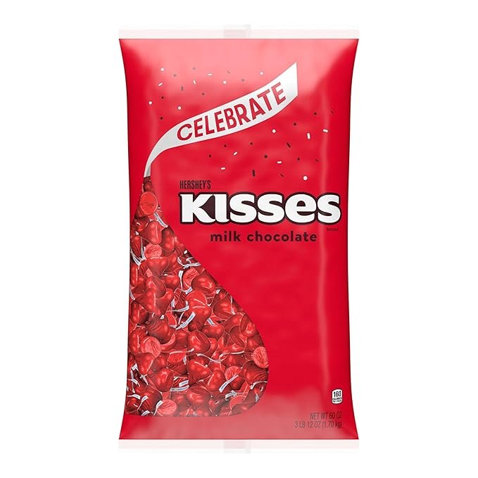 HERSHEY'S KISSES Milk Chocolate Candy Bulk Bag Great Holiday Candy and Stocking Stuffers 60 oz