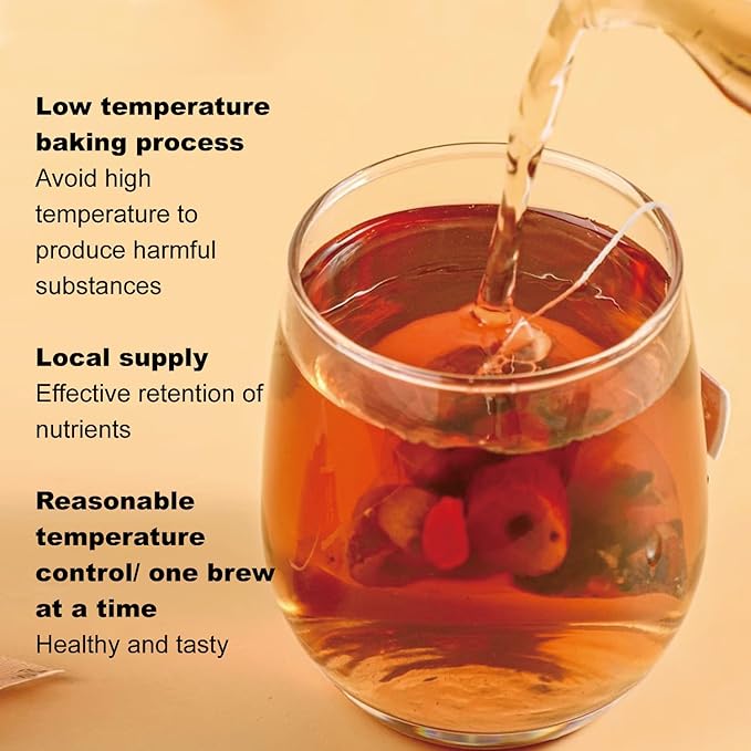 Ginseng Five Treasures Tea Kidney Tea- Wubao Tea Ginseng Six Treasure Tea Ginseng Red Date Chinese Herbal Tea Kidney Cleanse Detox Tea for Men &amp Women (2 Pack(50 pcs))