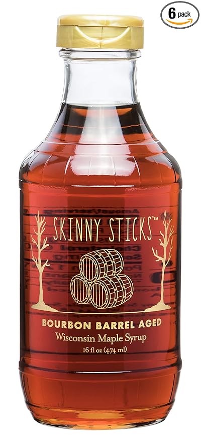 S.kinny Sticks Maple Bourbon Aged Syrup 16 fl oz (Pack of 6)